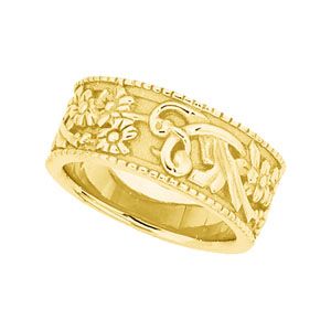 8.75mm Floral Design Band