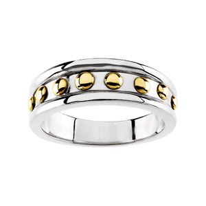 6.5mm Flattened Bead Pattern Two-Tone Band