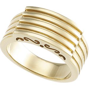 Channel Ring with Scroll Pattern