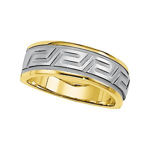 Greek Key Inspired Wedding Band