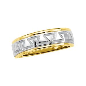 Greek Key Inspired Wedding Band