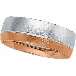 7mm 14K White & Rose Gold Band