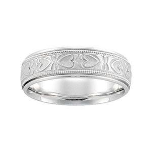 6mm Heart Pattern Comfort-Fit Band
