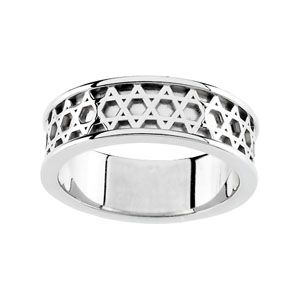 6.25mm Star Of David Wedding Band