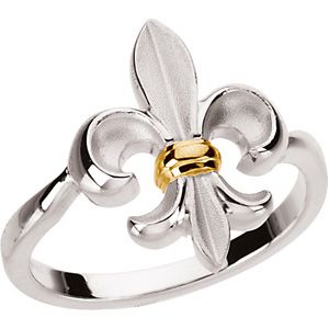 Two Tone Fleur-de-lis Ring