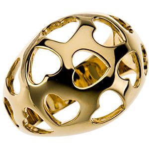 Fashion Dome Ring with Hearts