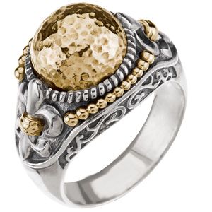 Two Tone Fleur-de-lis Ring