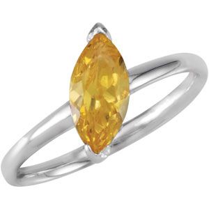 Stackable Citrine Colored CZ Ring