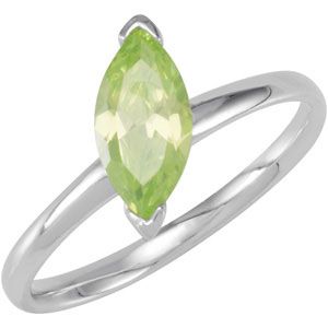 Stackable Peridot Colored CZ Ring