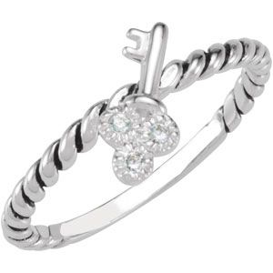 Stackable CZ Key Ring