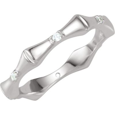 Stackable CZ Bamboo Ring