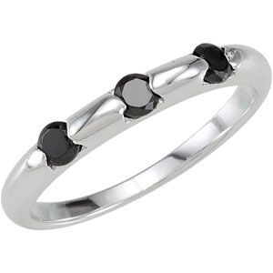 Stackable Black CZ Ring