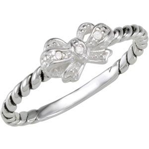 Stackable CZ Bow Ring
