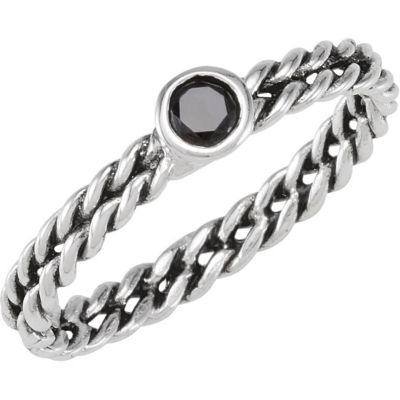 Stackable Black CZ Ring