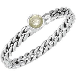 Stackable Peridot Colored CZ Ring
