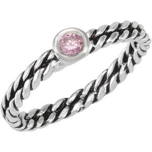 Stackable Pink CZ Ring