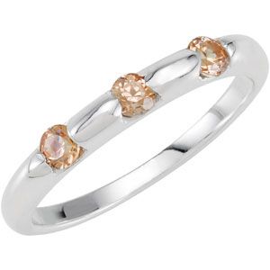 Stackable Champagne CZ Ring