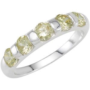 Stackable Peridot Colored CZ Ring