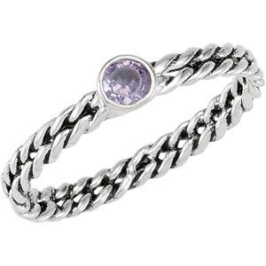 Stackable Amethyst Colored CZ Ring