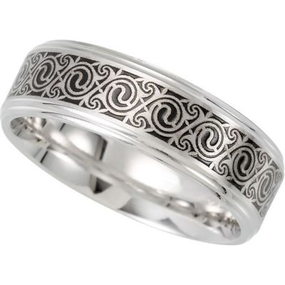 7mm Comfort Fit Enamel Bridal Duo Band