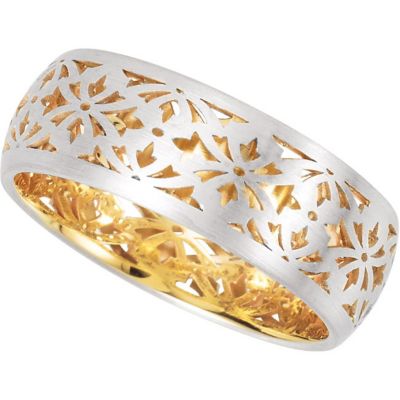 8.0mm Laser Pierced Ladies or Gents Wedding Band