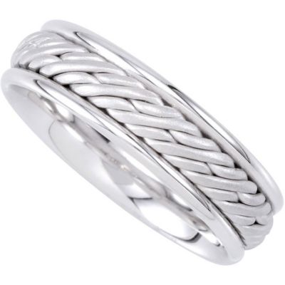 6.5mm Hand Woven Comfort Fit Ladies or Gents Wedding Band