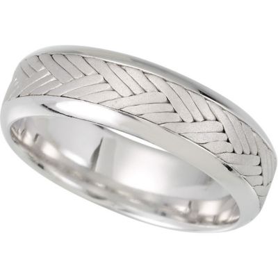 7mm Hand Woven Comfort Fit Ladies or Gents Wedding Band