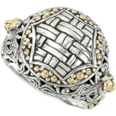 Sterling Silver Fashion Ring with 18KY Accents