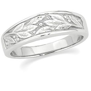 6.25mm Ladies' Tapered Leaf Design Band