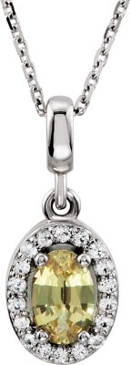 Halo-Style Sapphire Necklace