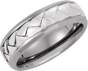 7.0mm Titanium & Sterling Woven Band 