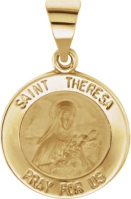 Hollow Round St. Theresa Medal