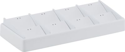 8 Charm Stackable Tray, White with White Pads
