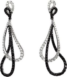 1 3/8 ct tw Black & White Diamond Earrings