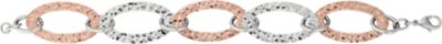 Amalfi&trade; Immersion Plated Stainless Steel Hammered Oval Link Bracelet