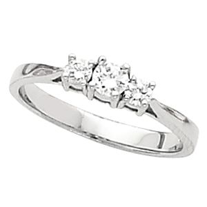 3-Stone Anniversary Ring Mounting for Round Gemstones