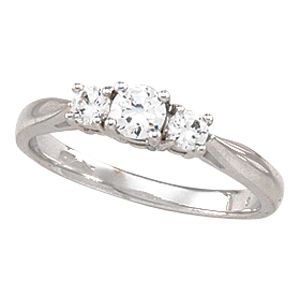 3-Stone Anniversary Ring Mounting for Round Gemstones