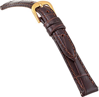 12mm Ladies Regular Alligator Grain Padded Brown Watch Strap