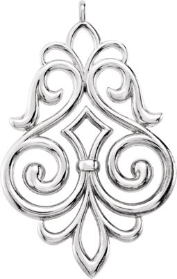 Fleur-de-Lis Scroll Dangle Component with Jump Ring