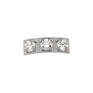 Rectangular 3-Stone Curved Top Plate