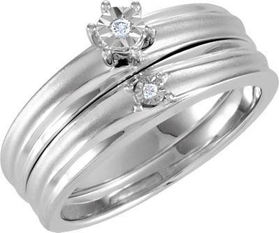 Diamond Illusion Engagement Ring or Matching Band