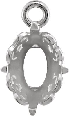 Oval Shape Butterfly Scroll Dangle