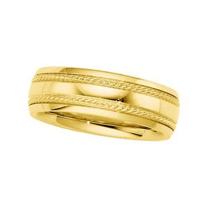 6mm Comfort-Fit Band with Rope Trim