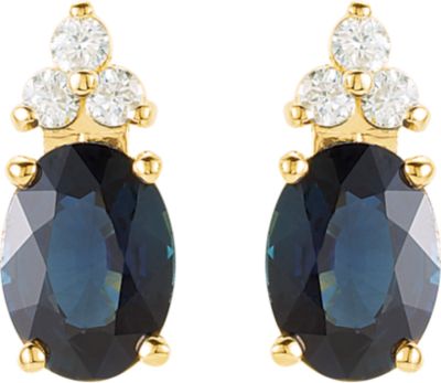 Genuine Sapphire & Diamond Earrings