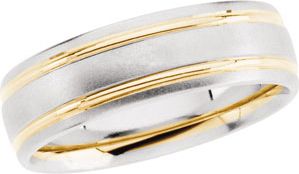 7mm Two Tone Wedding Band