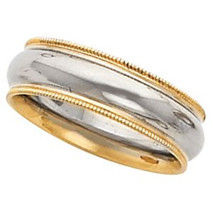 6 mm Two-Tone Comfort-Fit Milgrain Band