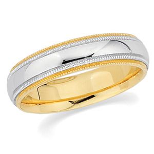 5.5mm Two-Tone Comfort-Fit Milgrain Band
