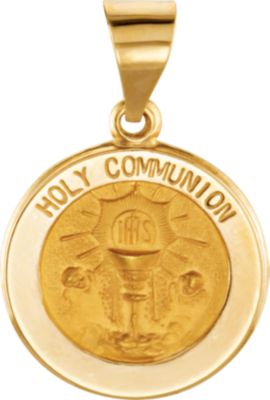 Hollow Round Holy Communion Medal