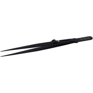 Ideal-Tek Fine tip Black/Stainless Steel Locking Tweezer with serrated tips and handles
