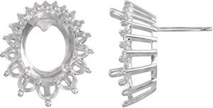Graduated Oval Cluster Earring Mounting